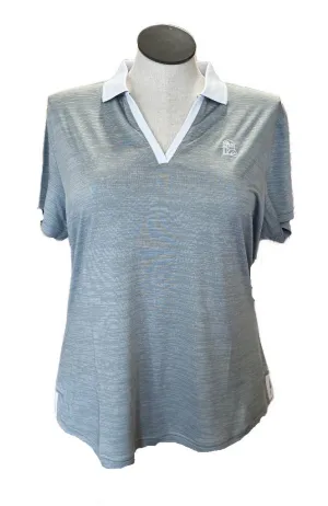 Footjoy Women's Gray V-Neck w/White Trim Short Sleeve Golf Polo Size XL MSP$88