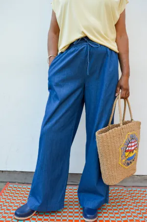 Fransa Kindra Mid Blue Trousers
