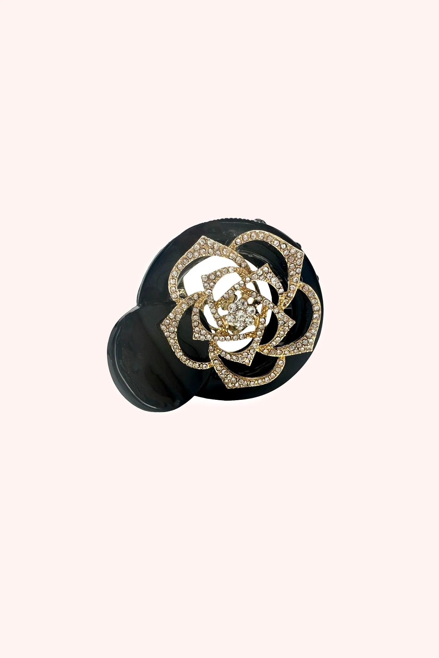 Gemstone Rose Claw Clip Black Annasui