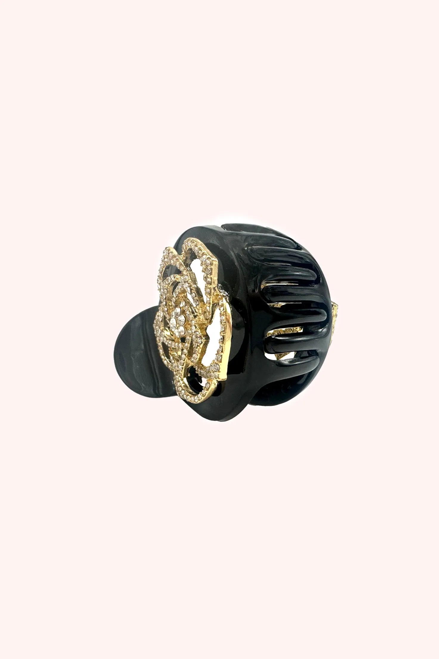 Gemstone Rose Claw Clip Black Annasui