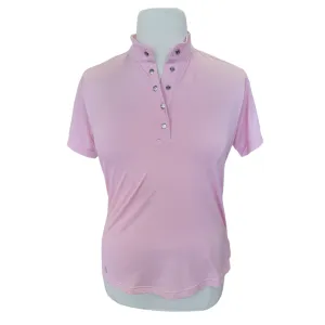 GGBlue Pale Pink Womens Gold Polo Size L