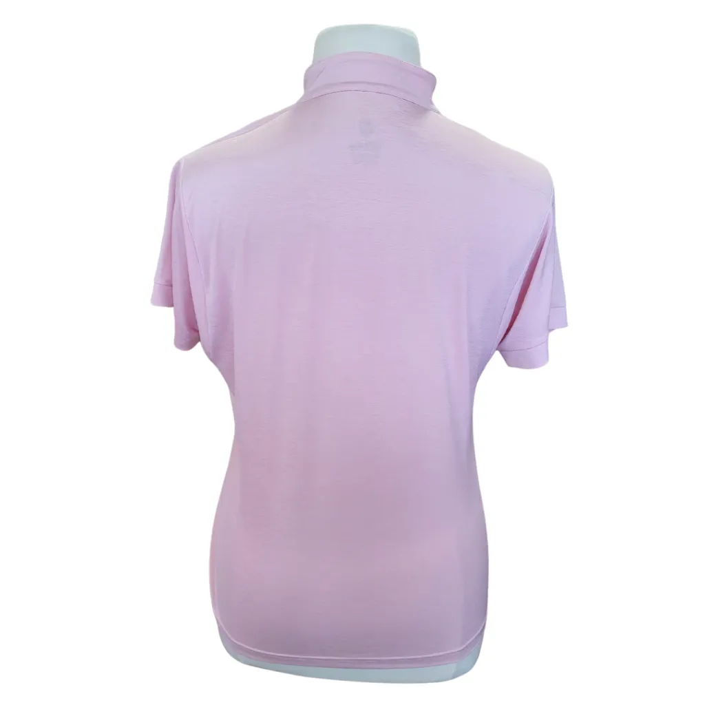 GGBlue Pale Pink Womens Gold Polo Size L