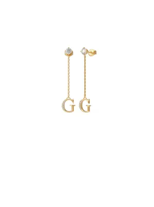 Gold Crystal Harmony Logo Earrings Guess