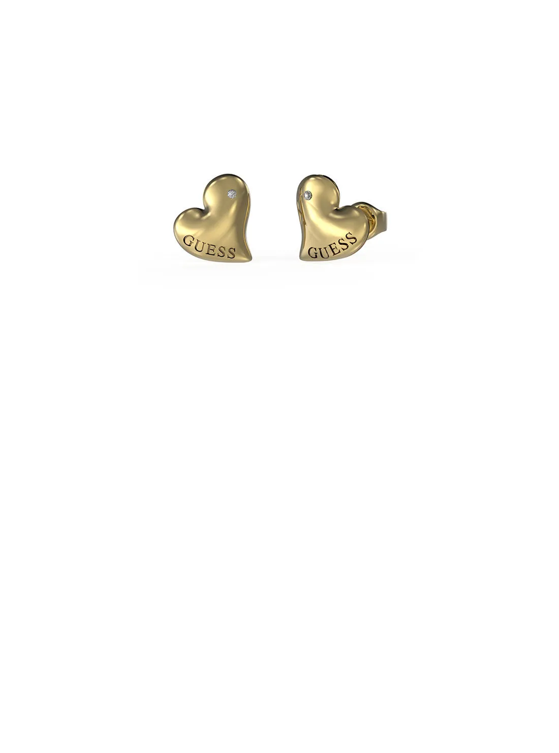 Gold Fluid Hearts Stud Earrings Guess