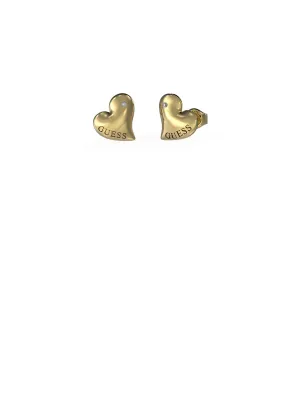 Gold Fluid Hearts Stud Earrings Guess