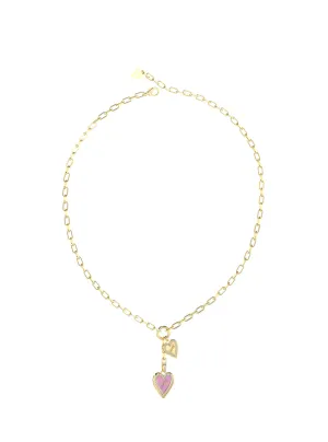 Gold Love Me Tender Purple Heart Necklace Guess