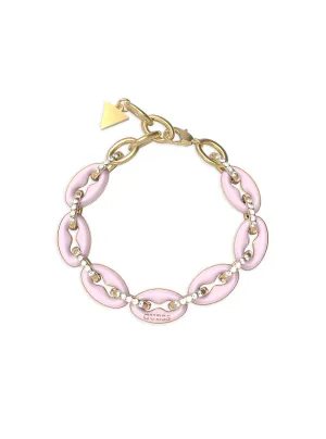 Gold Rose Crystal Link Bracelet Guess