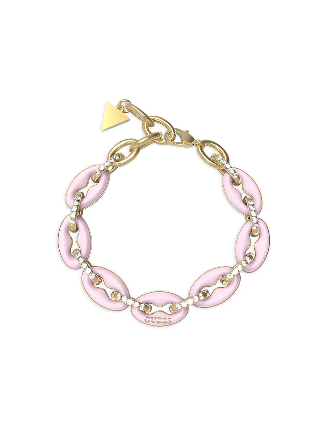 Gold Rose Crystal Link Bracelet Guess
