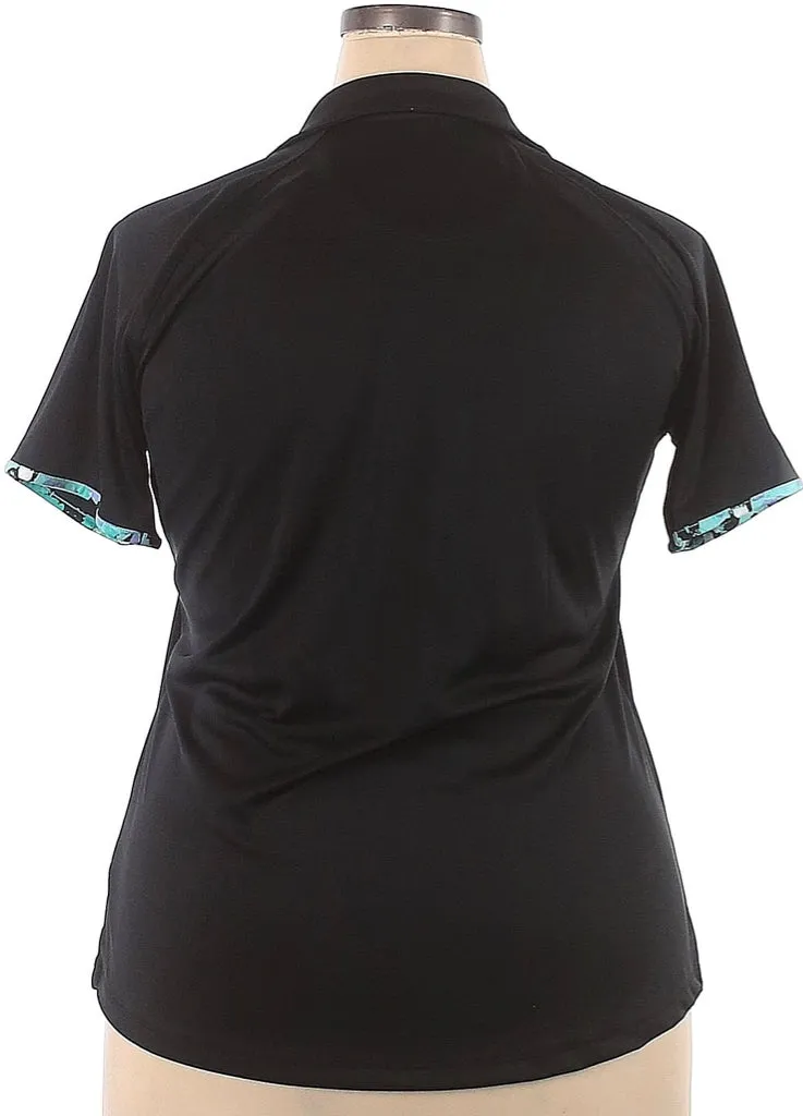 Greg Norman Black Short Sleeve Women's Golf Top w/Butterfly insert Size XXL MSP$80