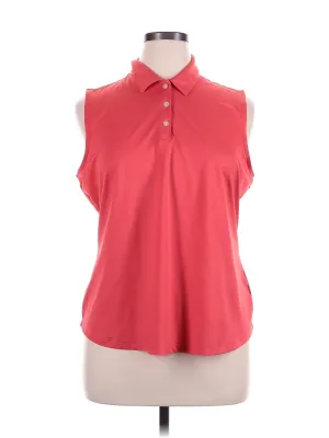 Greg Norman Women's Deep Coral Sleeveless Golf Polo Size XL