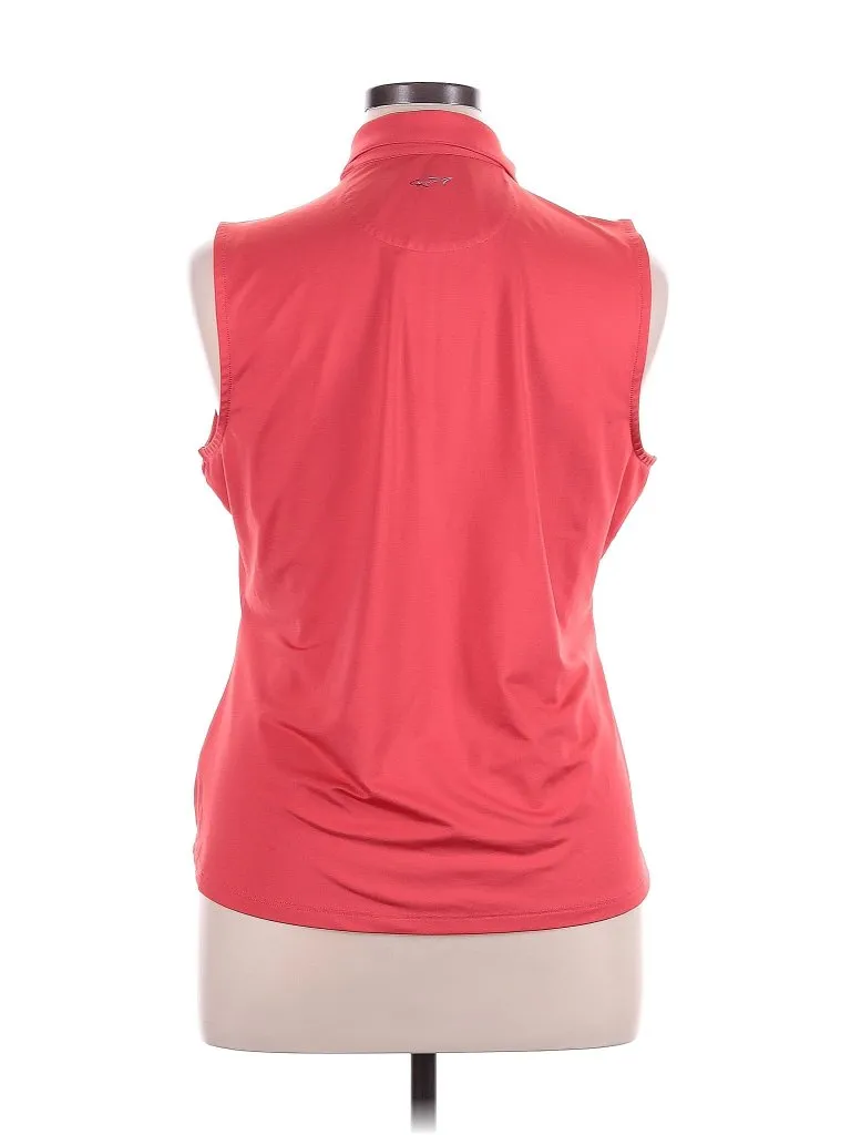 Greg Norman Women's Deep Coral Sleeveless Golf Polo Size XL