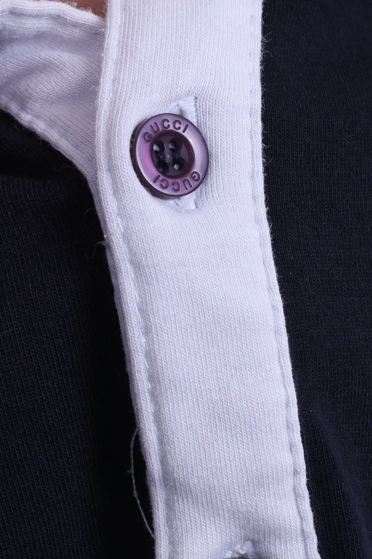 Gucci Womens XL Polo Shirt Navy Cotton Sport Italy