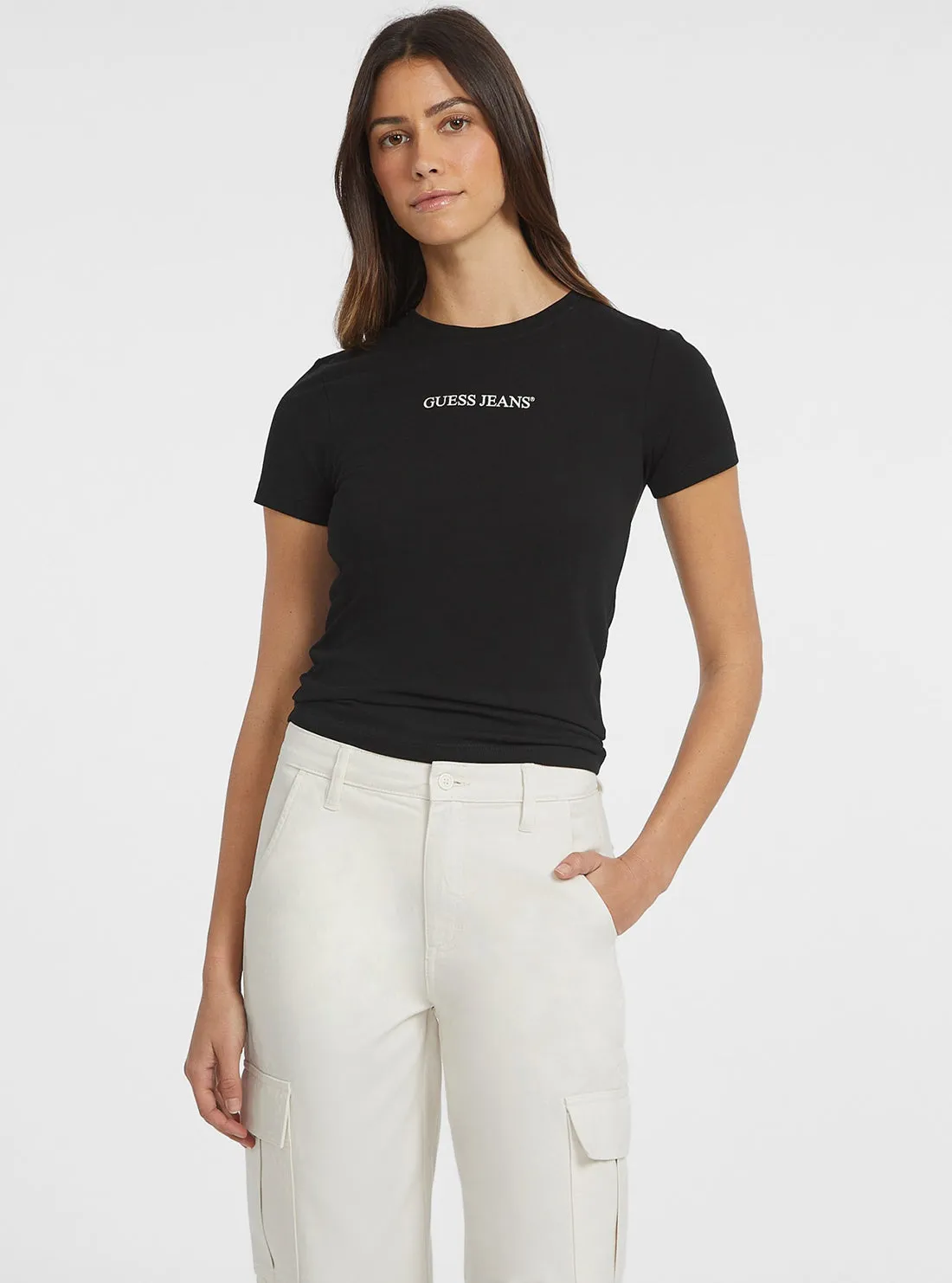 Guess Jeans Black Short Sleeve Logo T-Shirt Guess