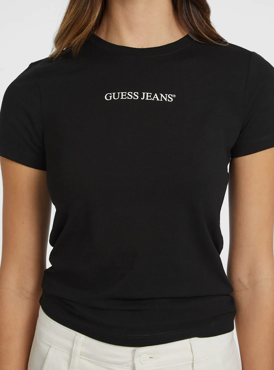 Guess Jeans Black Short Sleeve Logo T-Shirt Guess