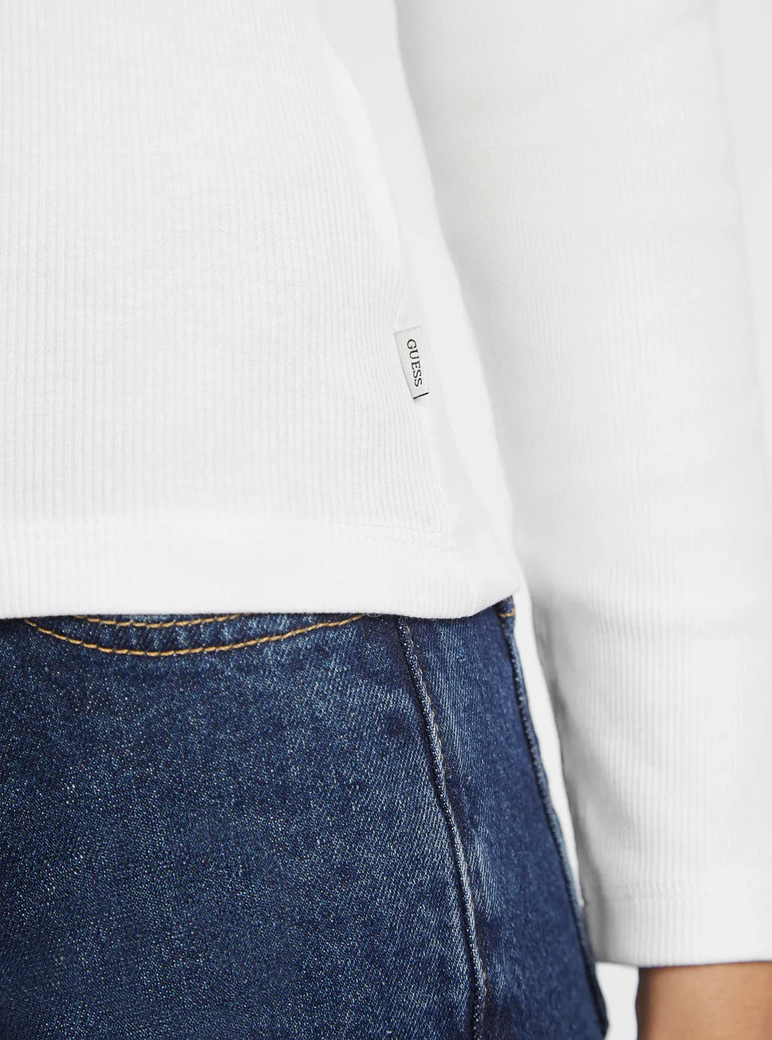 Guess Jeans White Long Sleeve Star T-Shirt Guess