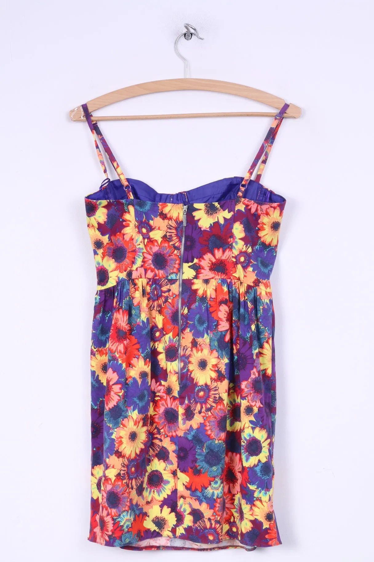Henry Holland Womens 10 38 S Dress Spaghetii Straps Flower Print Flared Mulicolor Summer