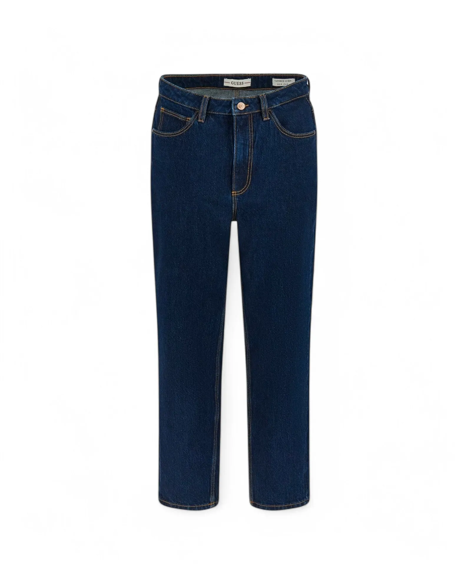 High-Rise Straight Leg Mom Denim Jeans In Authentic Dark Wash Guess