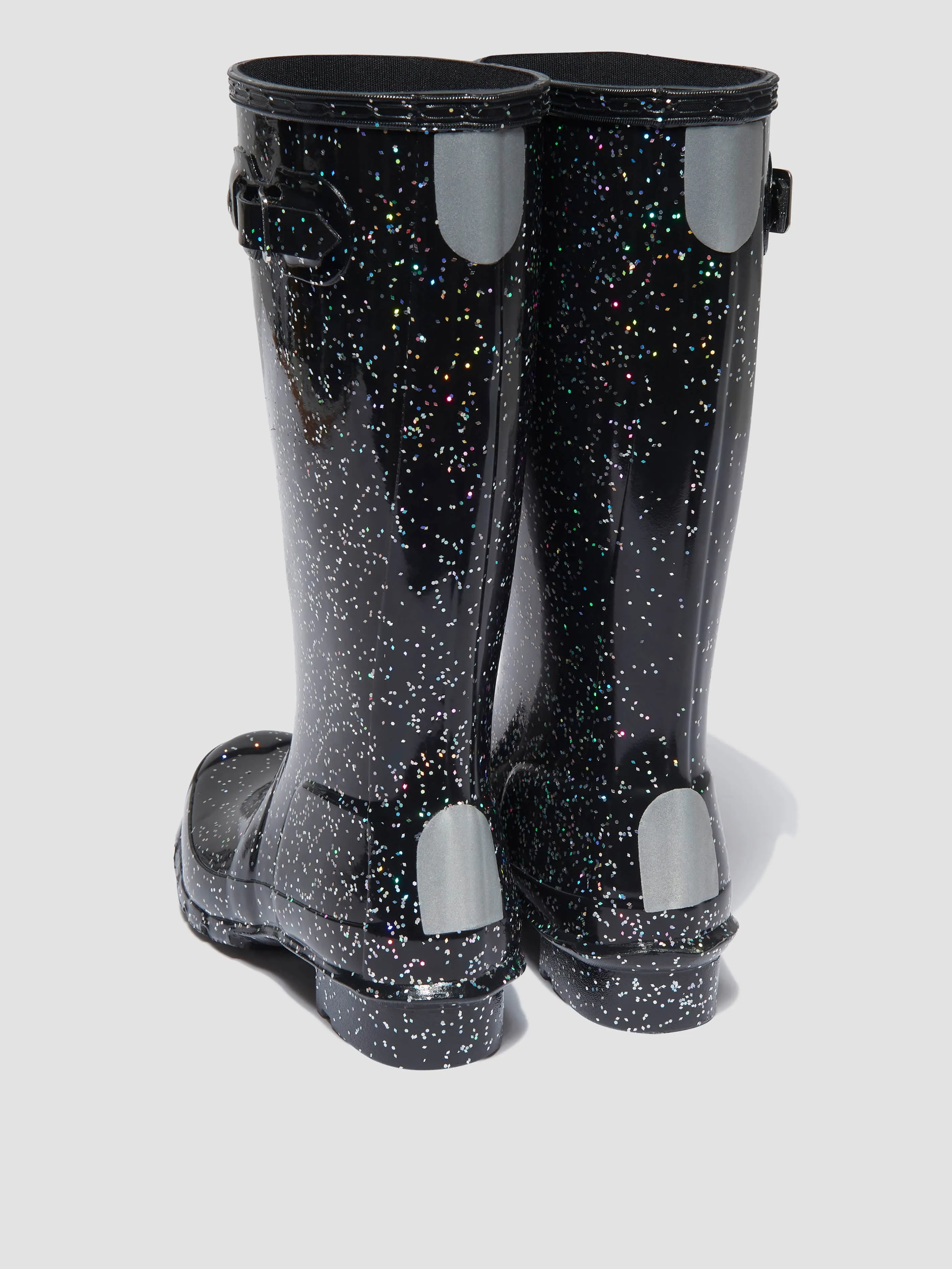 Hunter Kids Original Giant Glitter Wellingon Boots in Black