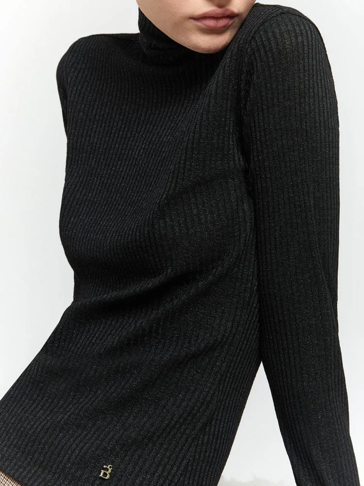 iBlues Niveen Knitted Roll Neck Black