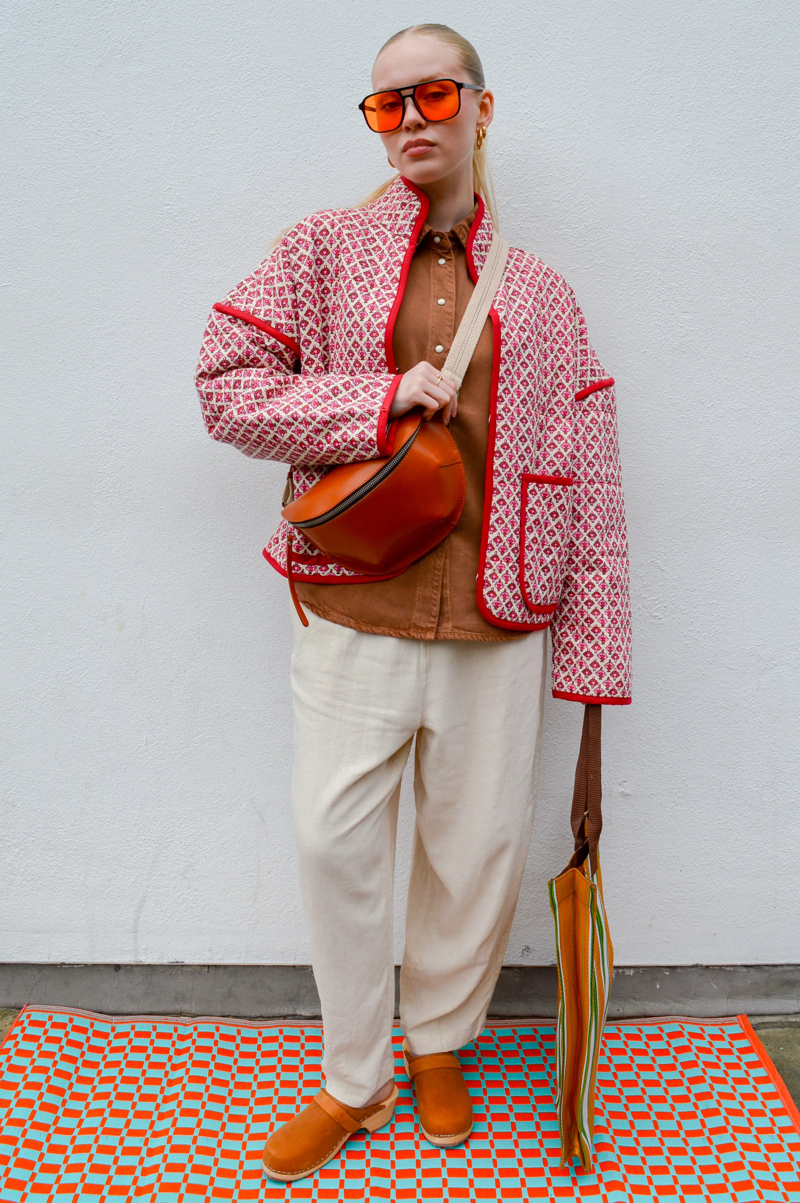 ICHI Linno Ecru Barrel Leg Trousers