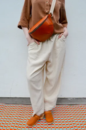 ICHI Linno Ecru Barrel Leg Trousers