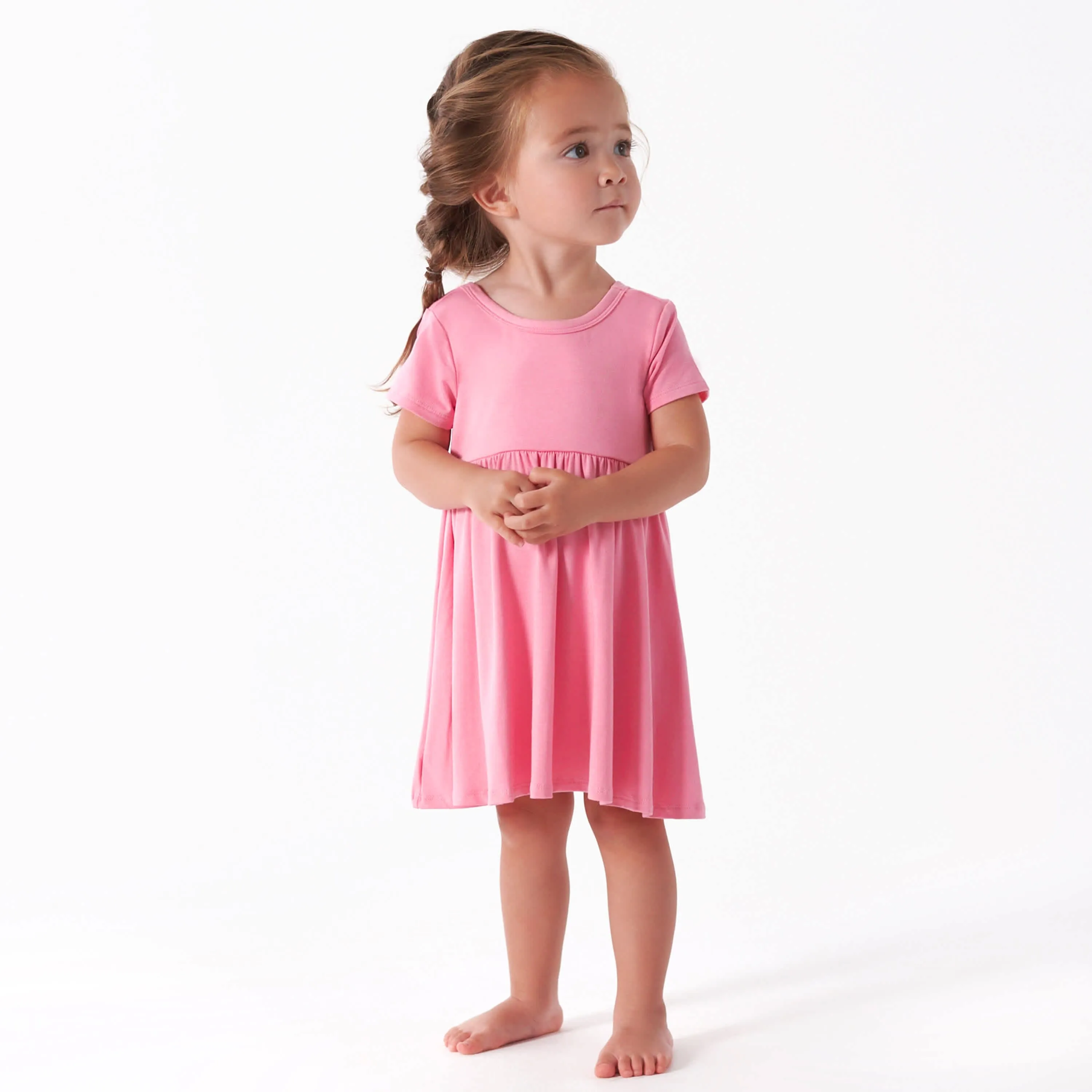 Infant & Toddler Girls Pink Lemonade Buttery Soft Viscose Made from Eucalyptus Twirl Dress Gerber Childrenswea