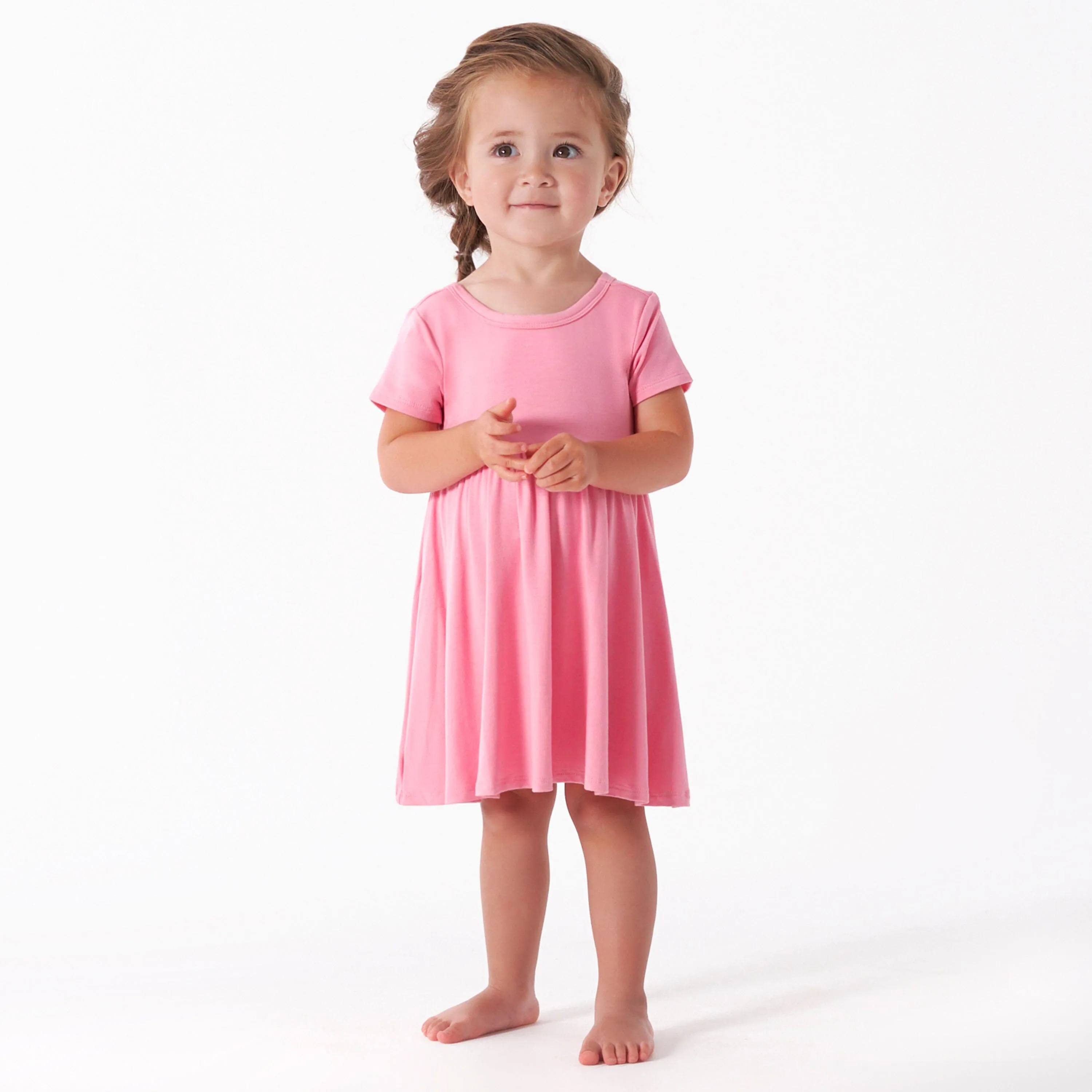 Infant & Toddler Girls Pink Lemonade Buttery Soft Viscose Made from Eucalyptus Twirl Dress Gerber Childrenswea