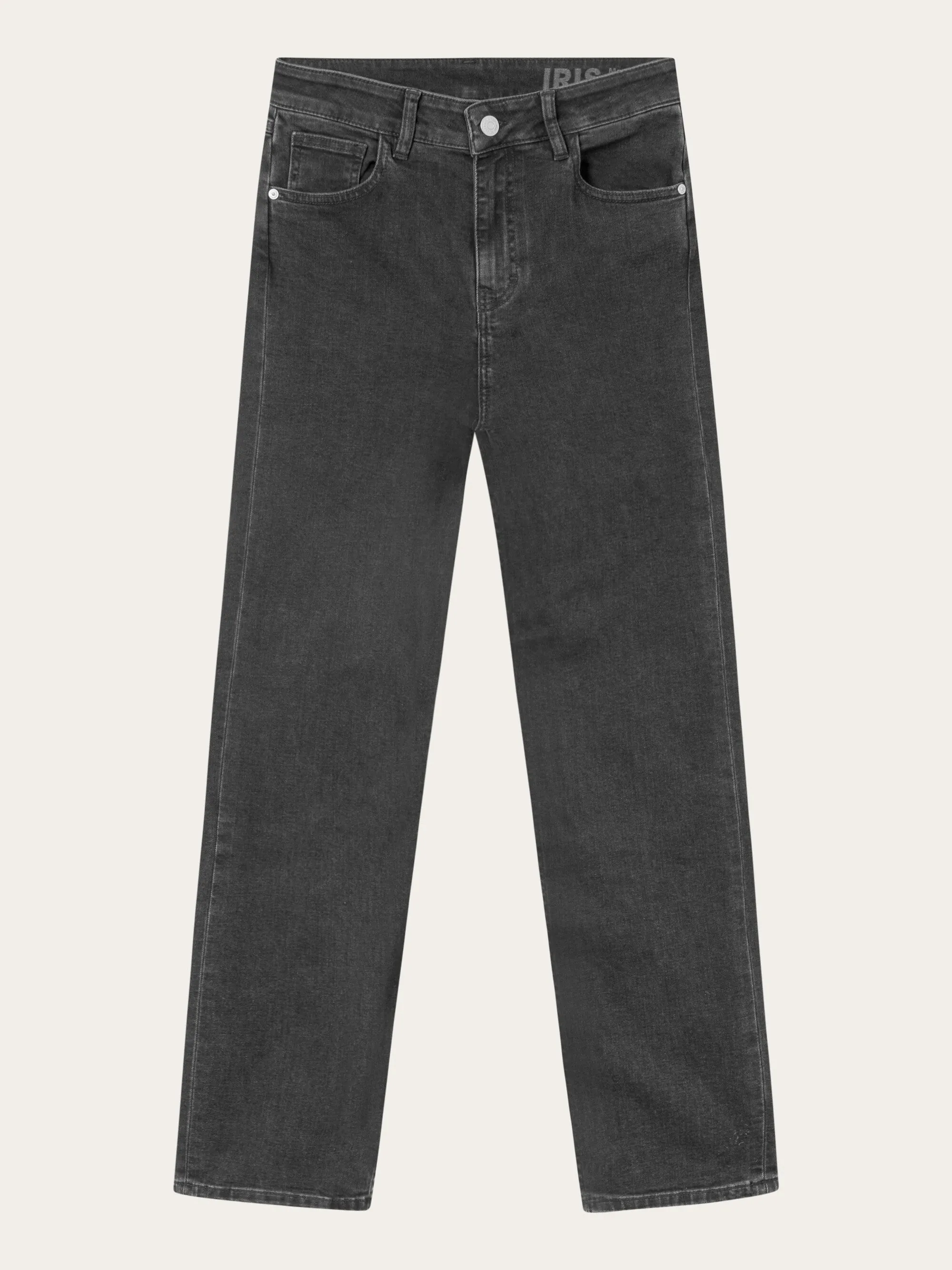 IRIS mom mid-rise rinse black 5-pocket cropped jeans - Rinse black Knowledge Cotton
