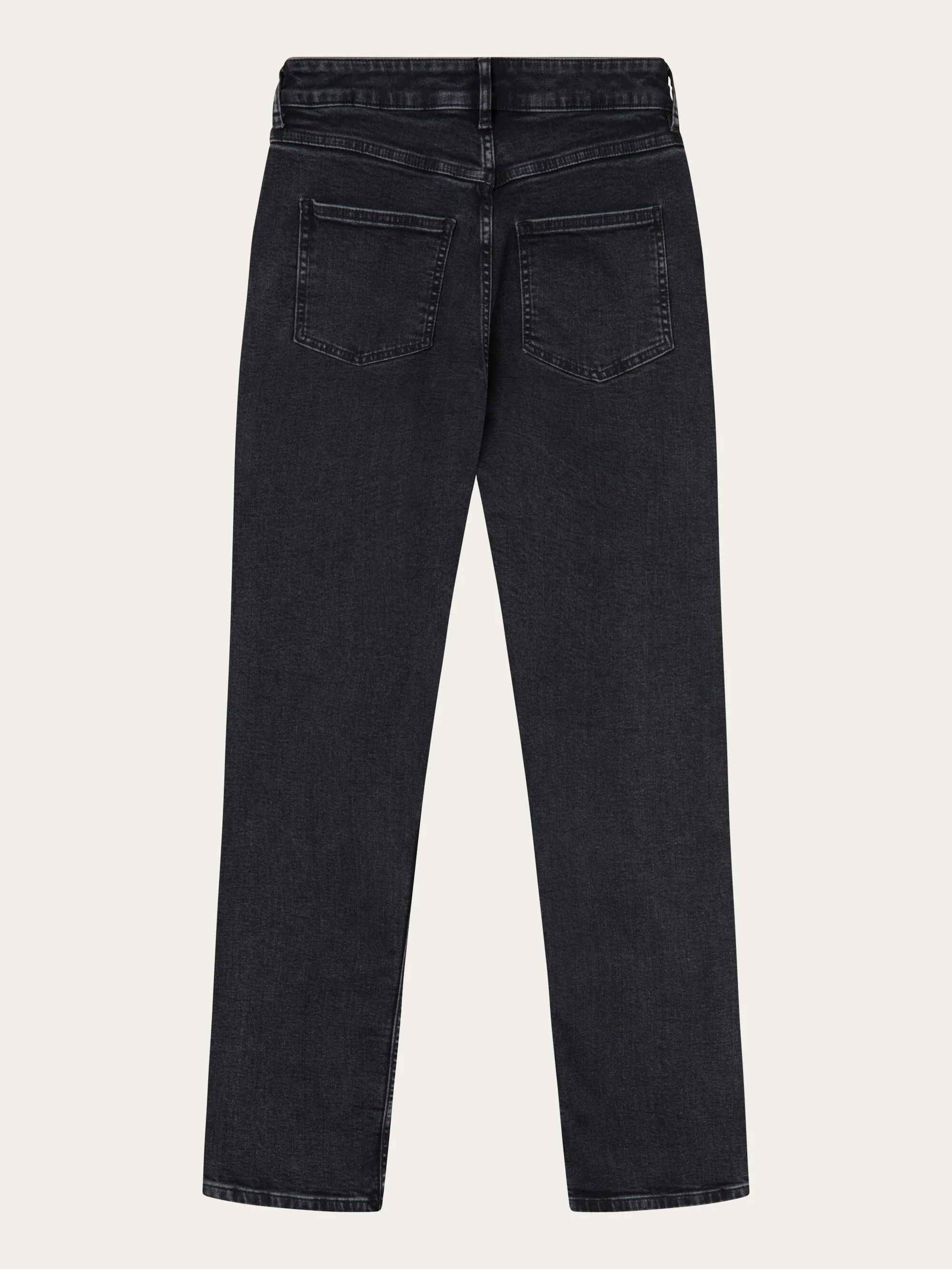 IRIS mom mid-rise rinse black 5-pocket cropped jeans - Rinse black Knowledge Cotton