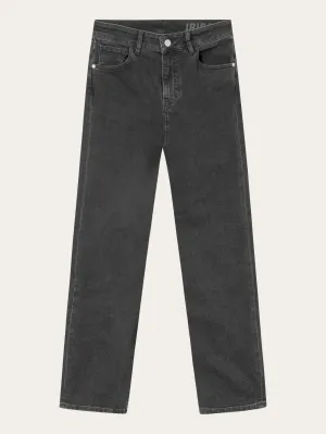 IRIS mom mid-rise rinse black 5-pocket cropped jeans - Rinse black Knowledge Cotton