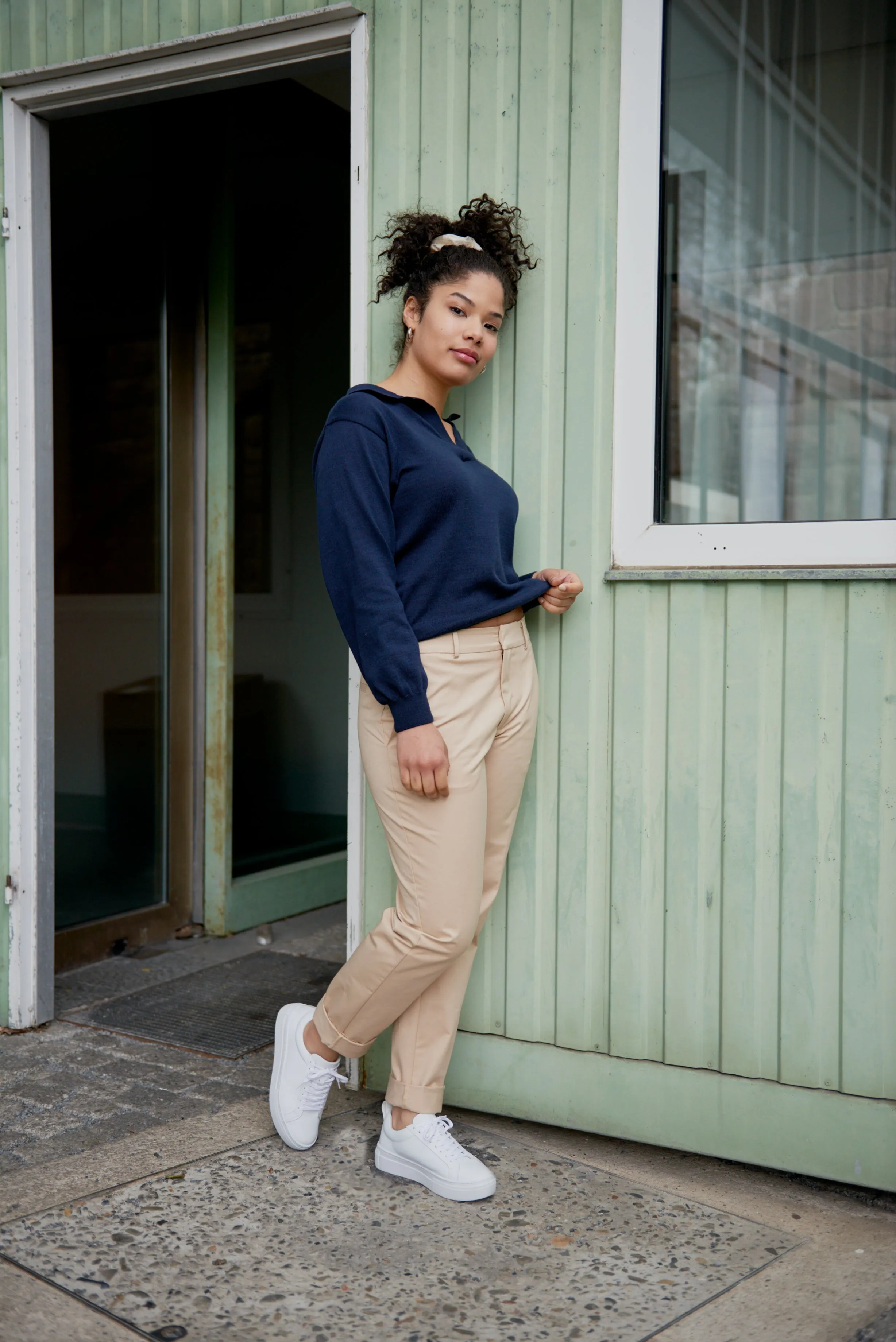 Ironing Pleat Trousers MONICA In Organic Cotton - Beige Givn Berlin