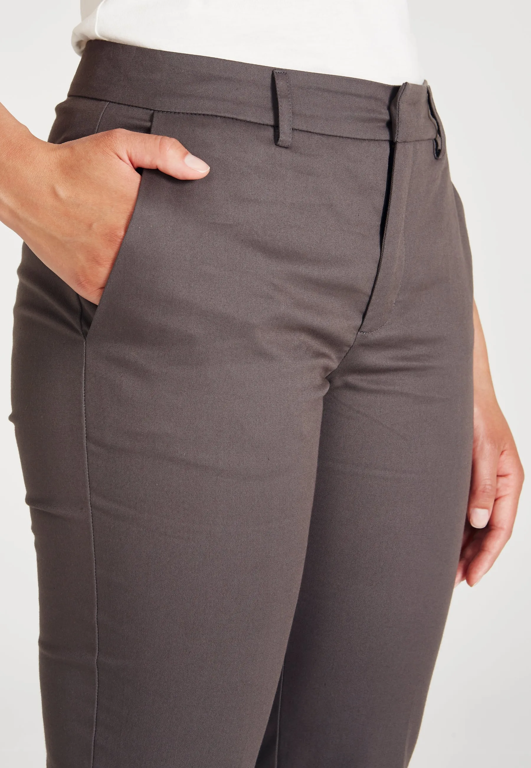 Ironing Pleat Trousers MONICA In Organic Cotton - Dark Grey Givn Berlin