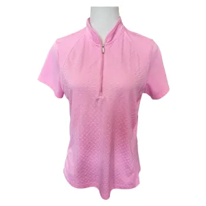 Izod Performx Movement Pink Textured 1/4 Zip Mock Polo Size M