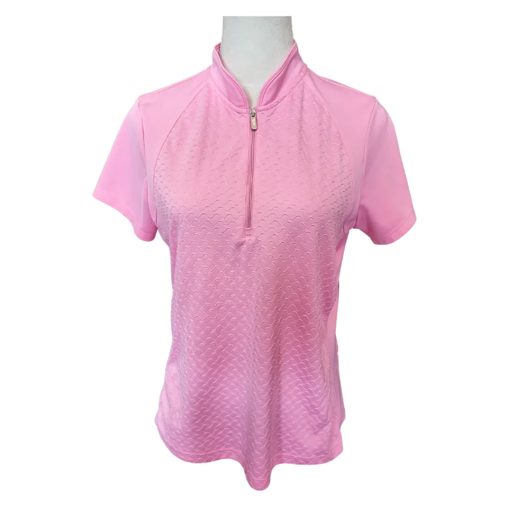 Izod Performx Movement Pink Textured 1/4 Zip Mock Polo Size M