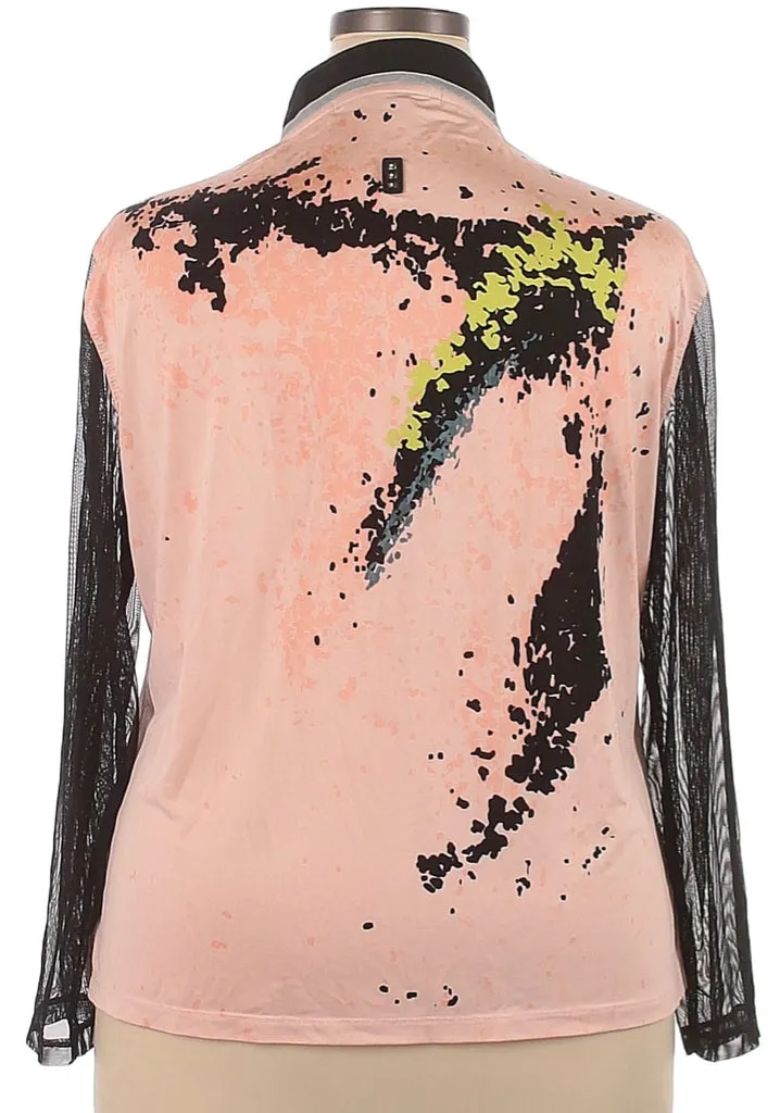 Jamie Sadock Black & Peach Long Sleeve Sun Shirt Size XXL. MSP$95
