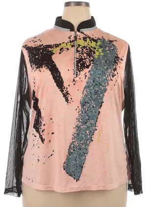 Jamie Sadock Black & Peach Long Sleeve Sun Shirt Size XXL. MSP$95