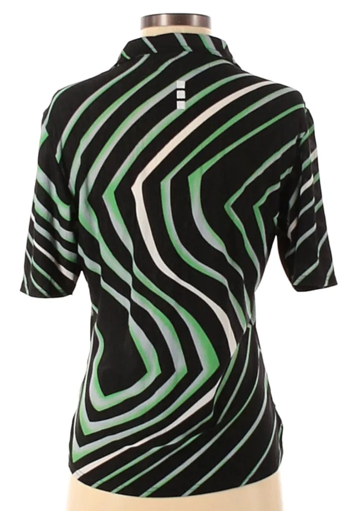 Jamie Sadock Women's Half Sleeve Black & Green Golf Top Size S MSP$89