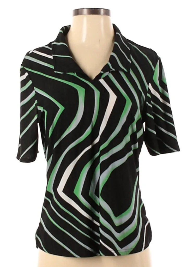 Jamie Sadock Women's Half Sleeve Black & Green Golf Top Size S MSP$89