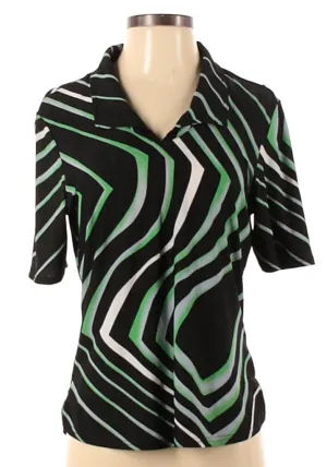 Jamie Sadock Women's Half Sleeve Black & Green Golf Top Size S MSP$89