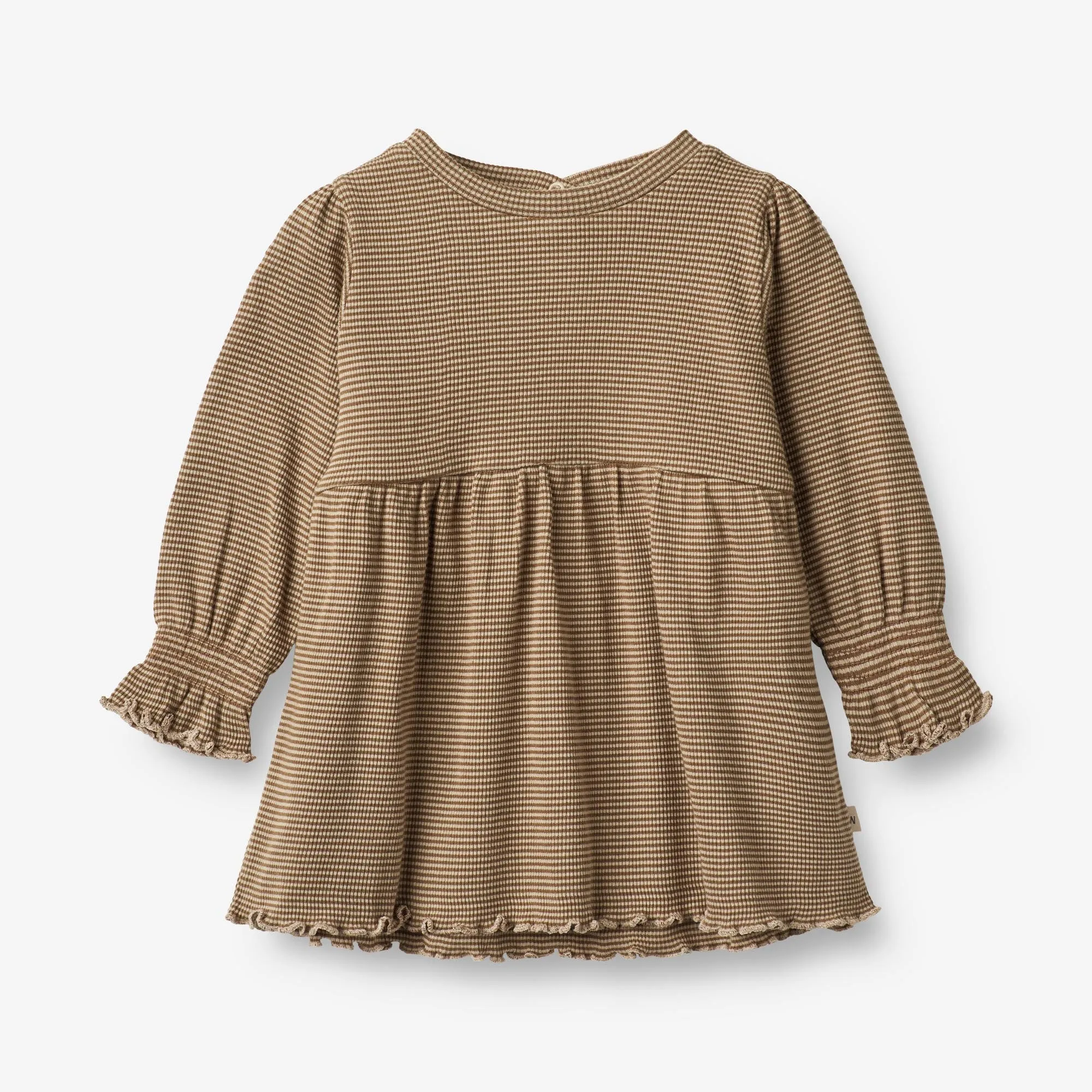 Jersey Dress Eliane | Baby - beige rib stripe Wheat