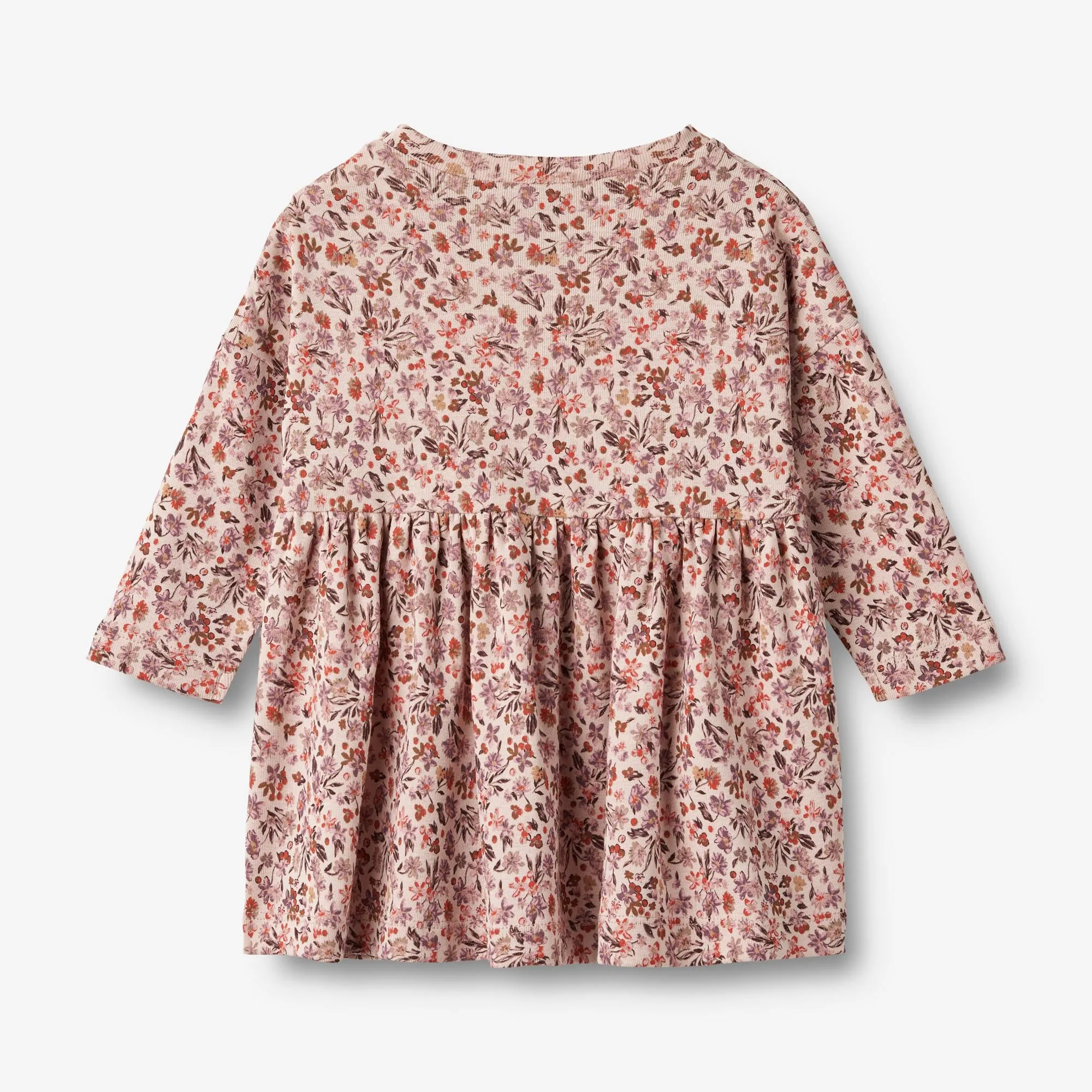 Jersey Dress L/S Emmy - pale rose flowers Wheat