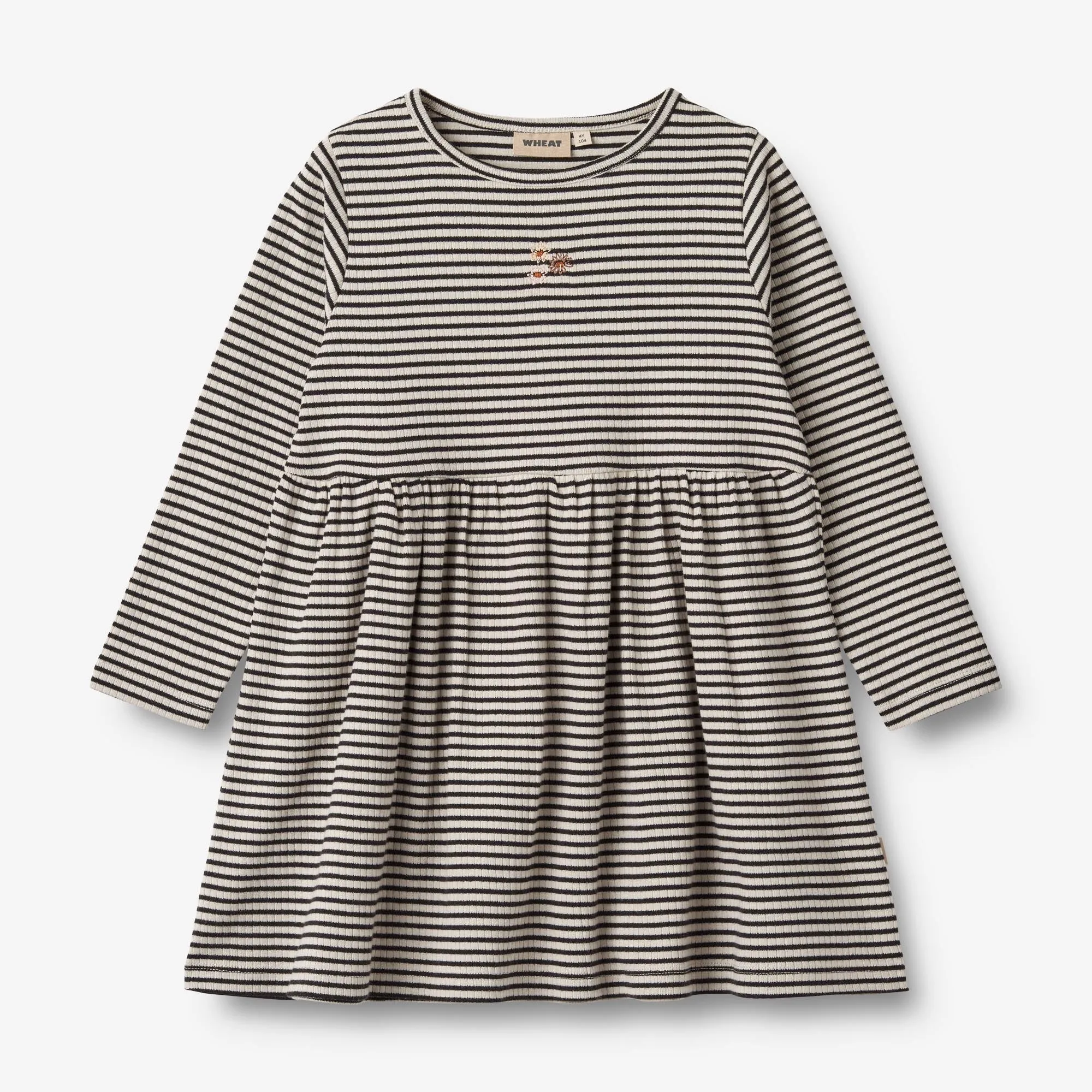 Jersey Dress L/S Sessa - black stripe Wheat