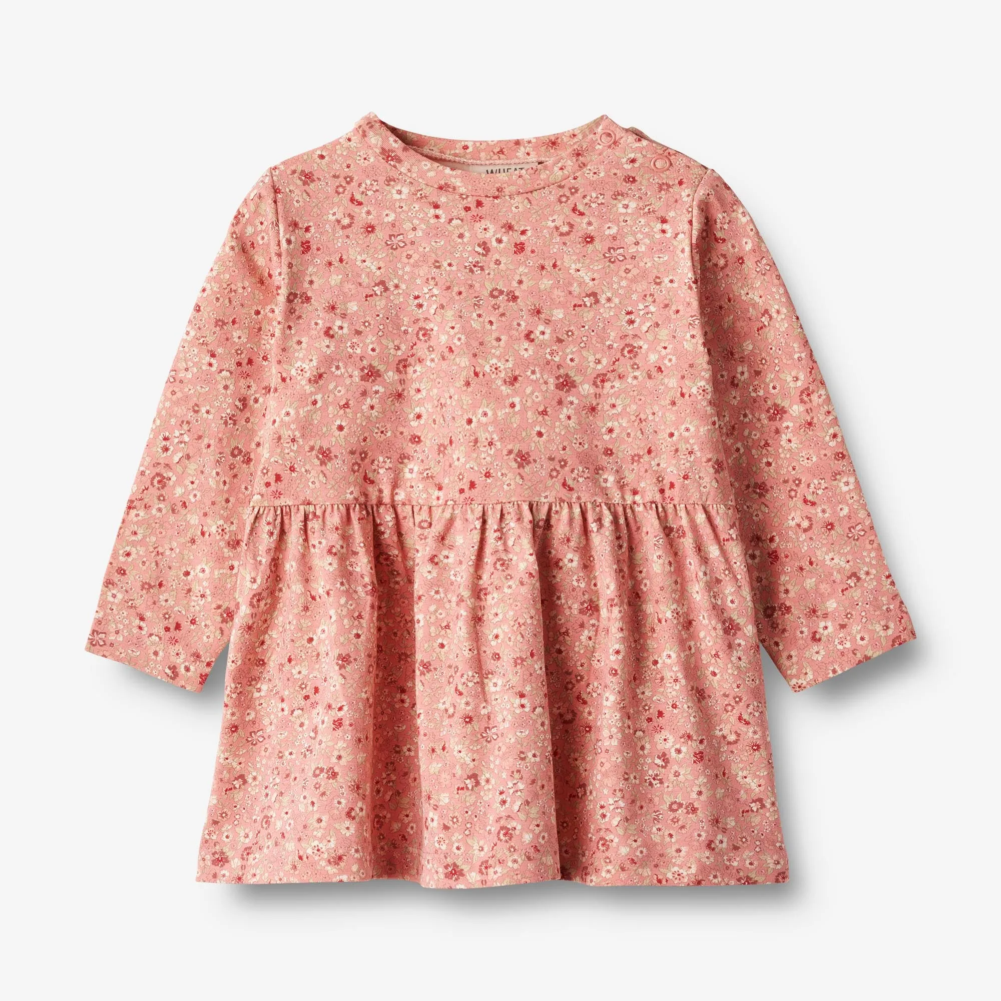 Jersey Dress L/S Sessa - rosette flowers Wheat