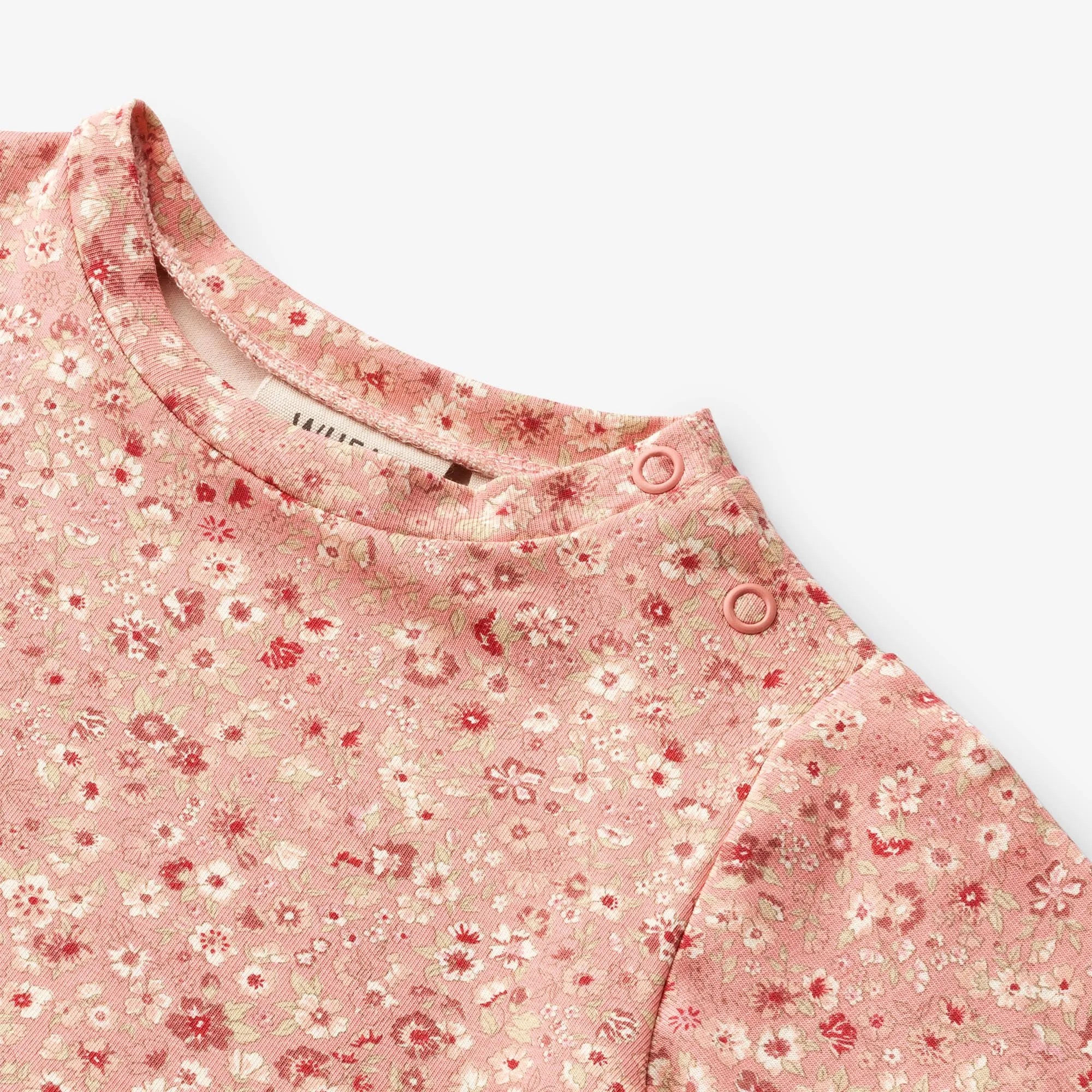 Jersey Dress L/S Sessa - rosette flowers Wheat