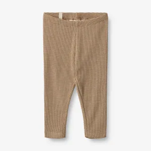 Jersey Leggings Jules | Baby - beige rib stripe Wheat
