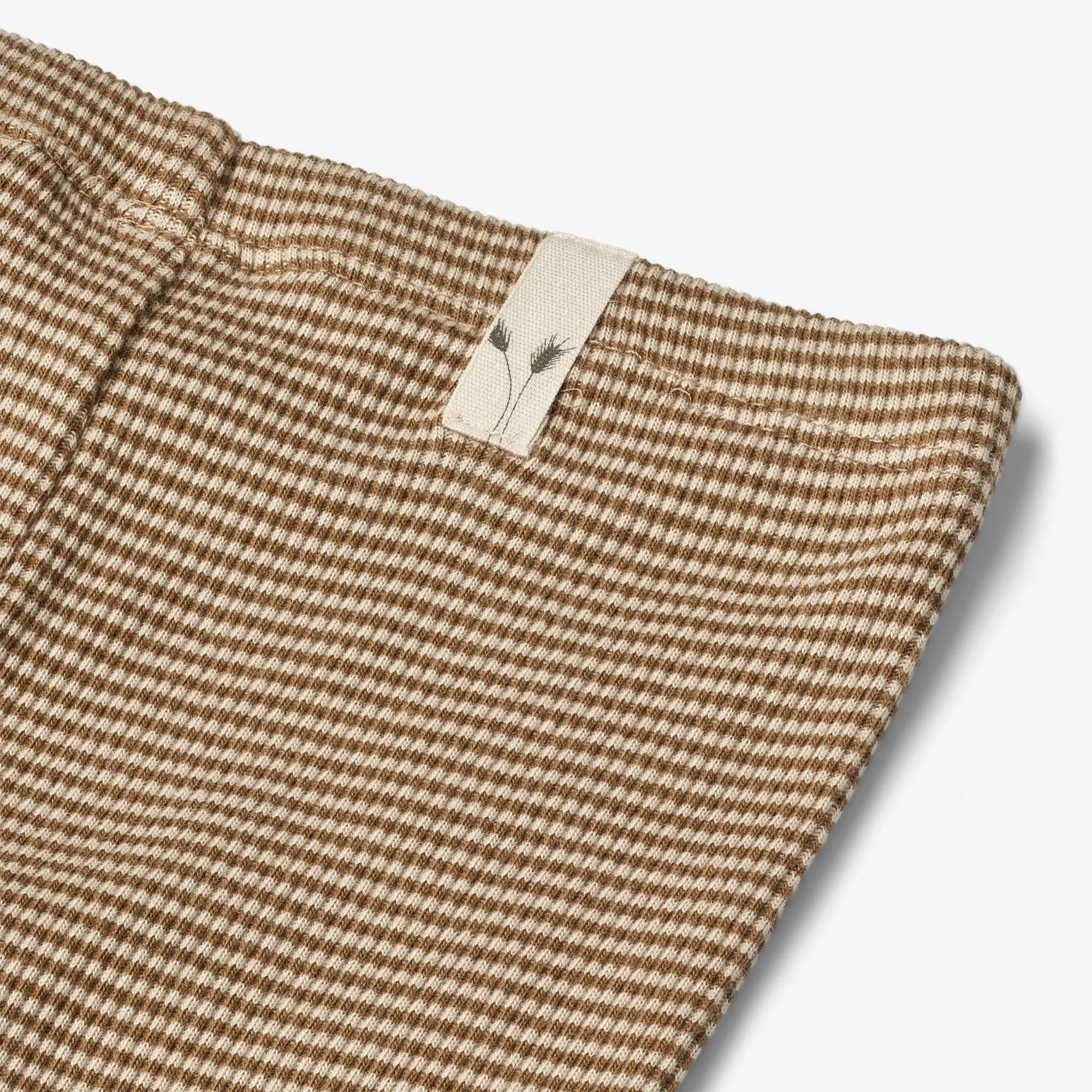 Jersey Leggings Jules | Baby - beige rib stripe Wheat