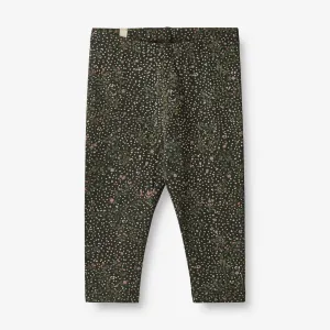 Jersey Leggings Jules | Baby - black coal small flowers Wheat