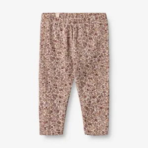 Jersey Leggings Jules | Baby - grey rose flowers Wheat