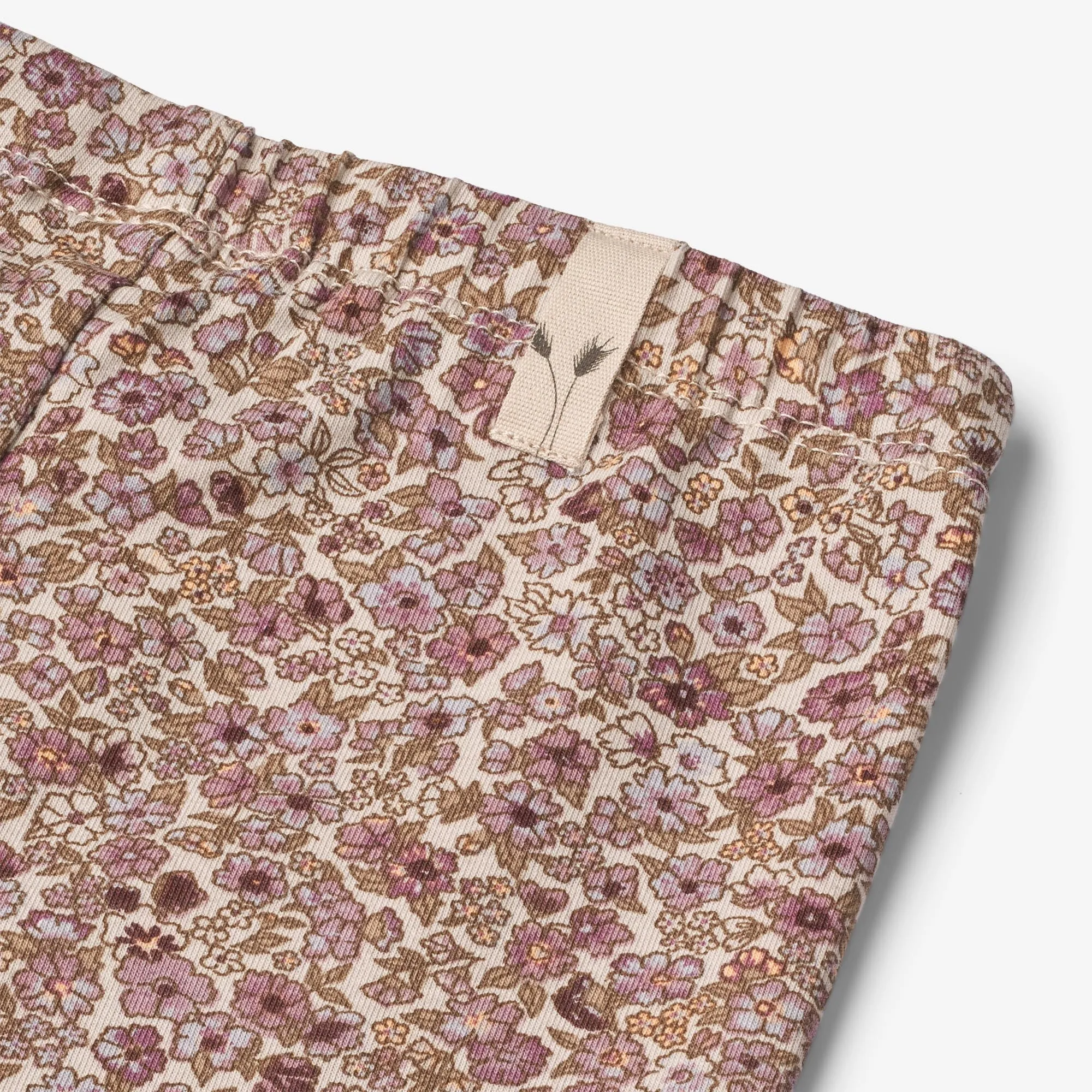 Jersey Leggings Jules | Baby - grey rose flowers Wheat