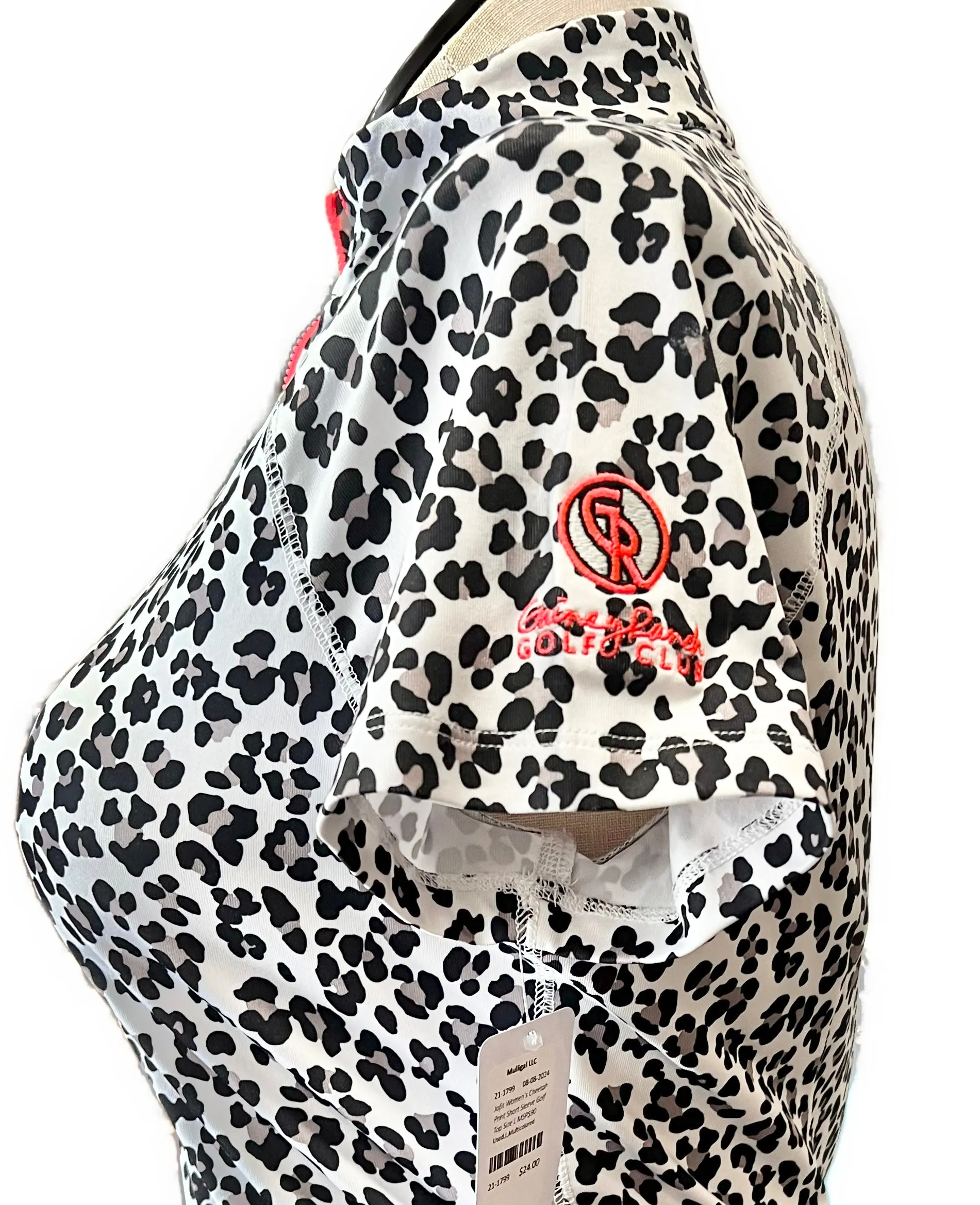 Jofit Women's Cheetah Print Short Sleeve Golf Top Size L MSP$90